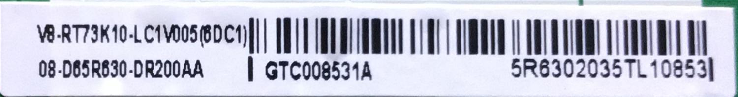 KIT DE TARJETAS PARA TV TCL SMART TV / MAIN 08-CS65CUD-OC400AA / 40-RT73M1-MAC2HG / RTD2873 / T-CON 34291100AS / 34.29110.0AS / DRIVER 08-D65R630-DR200AA / 40-D65R63-DRB2LG / FUENTE 08-P402W0L-PW210AA / 40-P402HL-PWA1CG / PANEL LVU650NDHL / MODELO 65R635 - Imagen 3